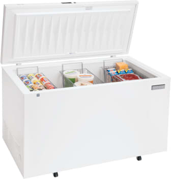 Frigidaire Fccs201fw 19 7 Cu Ft Commercial Chest Freezer With 3 Wire Baskets Thermometer Maxfreeze Switch With Led Light