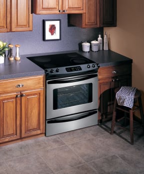 Frigidaire FES365EC 30 Inch Slide In Electric Range with 4 Radiant Elements and Dual Radiant Baking System Stainless Steel