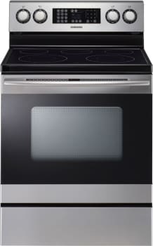 Samsung Ftq352iwux 30 Inch Freestanding Electric Range With 5 Elements Including Dual Burners 5 9 Cu Ft 3 Fan True European Convection Oven Steam Self Cleaning Proofing Sabbath Mode And Warming Drawer