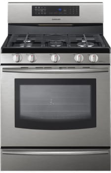 Samsung Fx710bgs 30 Inch Freestanding Gas Range With 5 Sealed Burners 5 8 Cu Ft European Convection Oven Self Clean 4 Preset Menu Options Proofing And Warming Drawer