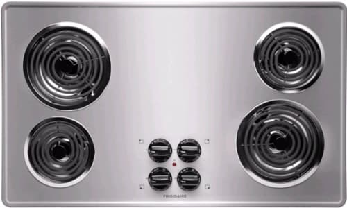 Frigidaire FFEC3605LS 36 Inch Electric Cooktop with 4 Coil Heating  Elements, Brushed Chrome Surface and Ready-Select Controls: Stainless Steel