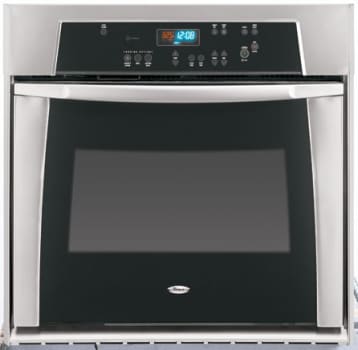 Whirlpool Gbs307prs 30 Inch Single Electric Wall Oven With Formed Door Styling Glass Touch Console Convection Cooking System Black On Stainless