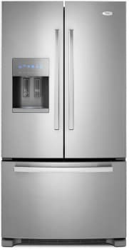Whirlpool Gi6fdrxxy 25 5 Cu Ft French Door Refrigerator With 4 Spillguard Glass Shelves Accu Chill Temp Management Adaptive Defrost Led Lighting Pur Water Filtration And External Water Ice Dispenser Monochromatic Stainless Steel