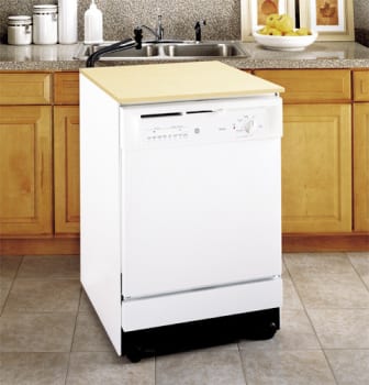 GE GSC3400JWW 25 Inch Portable Dishwasher with 7 Automatic Cycles
