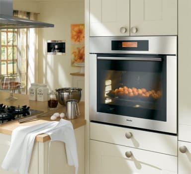 Miele H4882bpbl 30 Inch Single Electric Wall Oven With True European Convection Navitronic Touch Control Pad 17 Operating Modes And Thermoclean System Black