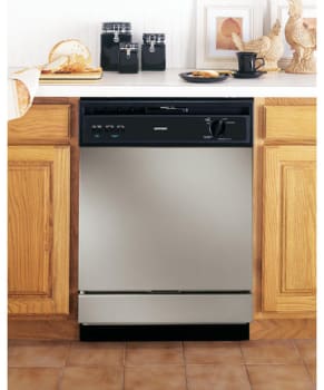 Hotpoint Hda3640rsa Full Console Dishwasher With 5 Wash Cycles Permatuf Interior 5 Level Powerscrub Wash System Hard Food Disposer And Silence Rating Of 61 Db Metallic Silver