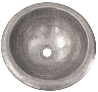 Hwbab2rs 12 Inch Top Mount Single Bowl Petite Round Lavatory Sink With Self Rimming 5 Inch Depth And 1 1 2 Inch Drain Opening Pewter