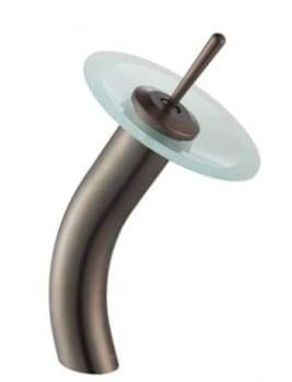 Kraus Vessel Mixer Series KGW1700ORBFR - Waterfall Bathroom Faucet with Frosted Glass Disk in Oil Rubbed Bronze