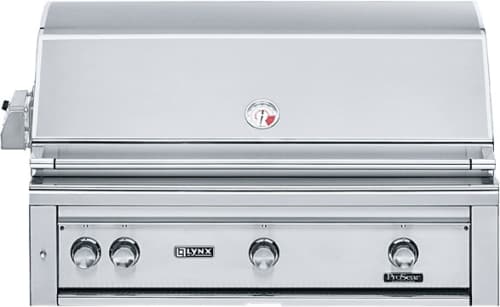 Lynx L42r1lp 42 Inch Built In Gas Grill With 1 200 Sq In Cooking Surface Three 25 000 Btu Red Brass Burners Hot Surface Ignition System Blue Led Control Illumination Hood Assist Kit And Dual Position
