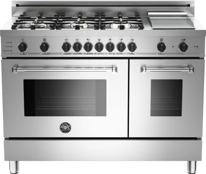 Bertazzoni Mas486gdfsxt 48 Inch Pro Style Dual Fuel Range With 6 Bertazzoni Master Series Mas486gdfsxt 48 6 Burner Griddle Electric Self