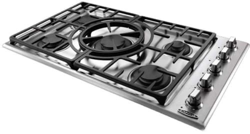 Capital MCT365GSN 36 Inch Gas Cooktop with 5 Sealed Burners, Indicator and Reversible Central Wok Grate: Natural