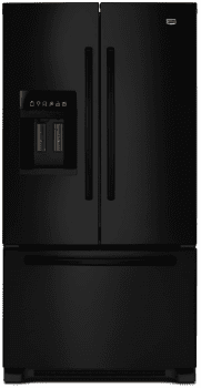 Maytag Mfi2665xeb 25 5 Cu Ft French Door Refrigerator With 4 Spill Catcher Glass Shelves 2 Freshlock Crispers Smoothclose Freezer Drawer And External Water Ice Dispenser Black