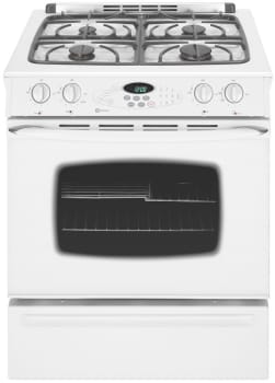 Maytag Mgs5775bdw 30 Inch Slide In Gas Range With 4 Sealed Burners Including 16 000 Btu Power Boost Burner 4 5 Cu Ft Self Clean Oven Storage Drawer And Automatic Oven Light White