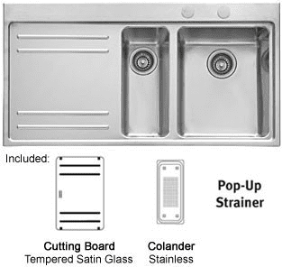 Franke MTX651LH 39 Inch Topmount Stainless Steel Sink Kit with 18