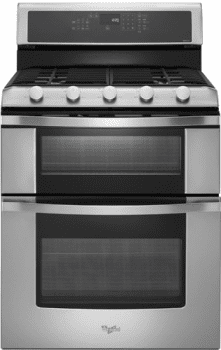 Whirlpool WGG755S0BS 30 Inch Freestanding Gas Double Oven Range