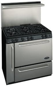 Premier P36S138BP 36 Inch Commercial Style Gas Range with 3.9 cu. ft