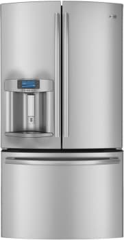 Ge Pfe29psdss 29 Cu Ft French Door Refrigerator With Auto Fill Ice Water Dispenser Spillproof Glass Shelves Gallon Door Storage Humidity Controlled Crispers And Drop Down Tray