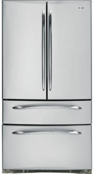 Ge Pgcs1nfzss 20 7 Cu Ft Counter Depth French Door Refrigerator With 4 Slide Out Spillproof Glass Shelves Climatekeeper System Upfront Temperature Controls Freshness Center Factory Installed Icemaker And Double Drawer Freezer System