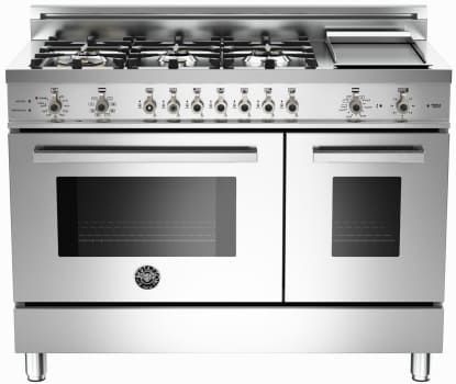Bertazzoni Pro486gdfsx 48 Inch Pro Style Dual Fuel Range With 6 Bertazzoni Professional Series Pro486gdfsx Stainless Steel