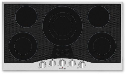 Viking RDECU2665BSB 36 Inch Electric Cooktop with 5 QuickCook Surface  Elements, Hot Surface Indicator Lights, Glass Ceramic Surface and Metal  Die-Cast Knobs