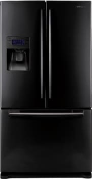 Samsung Rf26vabbp 25 5 Cu Ft French Door Refrigerator With 5 Glass Shelves Spill Proof Twin Cooling System Deli Drawer Bin Power Freeze Cool Options External Ice Water Dispenser And Led Display Black