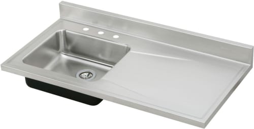Elkay S4819L4 48 Inch Single Bowl Stainless Steel Sink Top with 18 