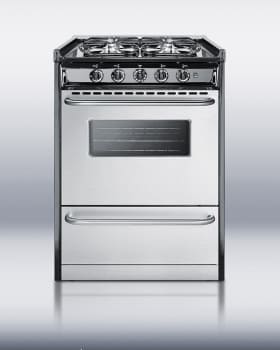 Summit TM630R 24 Inch Slide-In Gas Range with 4 Sealed Burners, 2.9 cu