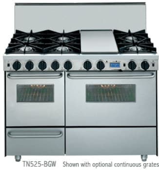 FiveStar TTN5257BGW 48 Inch Freestanding Dual-Fuel Range with Self