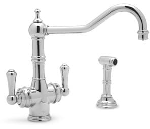Rohl Ukit1571lspn2 Double Lever Cast Spout Kitchen Faucet With