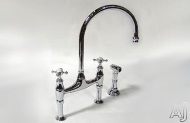 Rohl U4718xpn2 Double Handle Cast Spout Bridge Kitchen Faucet With
