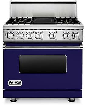 Viking VDR7364GCB 36 Inch Pro-Style Dual-Fuel Range with 4 Sealed