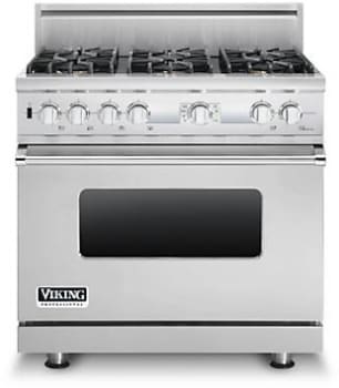 Viking VDSC536T6BSS 36 Inch Pro-Style Dual-Fuel Range with 6 VSH