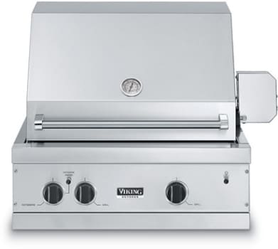 Viking Vgbq3002re2nss 30 Inch Built In Gas Grill With 563 Sq In Cooking Surface 29 000 Btu Grill Burner Dual Purpose Grill Smoker Burner Infrared Rotisserie And Led Control Panel Natural Gas