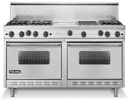 Viking® 5 Series 60 Pacific Grey Pro Style Liquid Propane Range with 12  Griddle and 12 Grill
