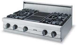 Viking 5 Series 36 Stainless Steel Natural GAS Rangetop with Griddle