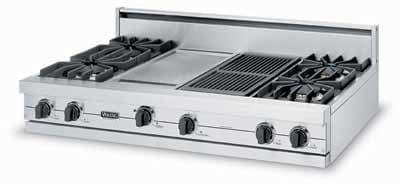 48 Viking Stainless Range Top, 4+ grill n griddle, in LA
