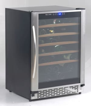 Avanti Wc55ssr 24 Inch Undercounter Wine Chiller With 52 Bottle Capacity Electronic Temperature Control Digital Display Soft Interior Lighting Double Pane Tempered Double Glass Door And Ada Compliant