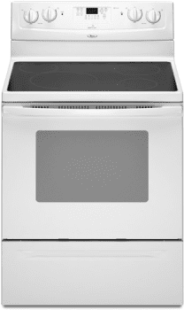 Whirlpool Wfe321lwq 30 Inch Freestanding Electric Range With 4 Radiant Elements 5 3 Cu Ft Oven With Steamclean Option And Accubake Temperature Management System White
