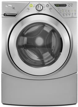Whirlpool Wfw9550wl 27 Inch Front Load Washer With 3 8 Cu Ft Capacity 12 Wash Cycles Steam Fabric Care System Sanitary Soak Sanitary Cycles Automatic Water Level Control And Stainless Steel Tub Lunar Silver