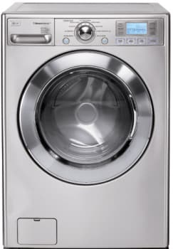 Lg Wm0001htma 27 Inch Front Load Steam Washer With 4 2 Cu Ft Capacity 9 Wash Programs Spin Speed Of 1320 Rpms And Blue Lcd Display Stainless Steel