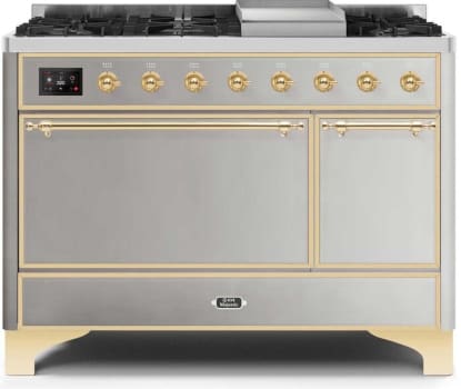 Ilve Majestic II Collection UM12FDQNS3SSG - Dual Fuel Natural Gas Freestanding Range