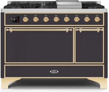 Ilve Majestic II Collection UM12FDQNS3MGG - Dual Fuel Natural Gas Freestanding Range
