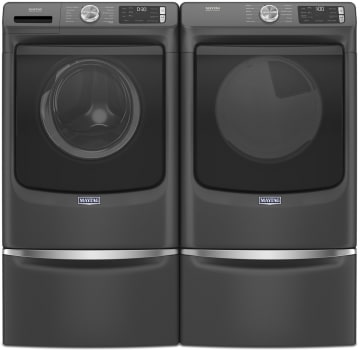 Maytag MAWADRGBK66301 - Washer with Paired Dryer in Black on Pedestals