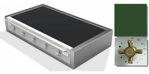 AGA Elise Series AEL481INRTABCWG - 48 Inch Induction Rangetop in Angle View, Color Displayed: Stainless Steel