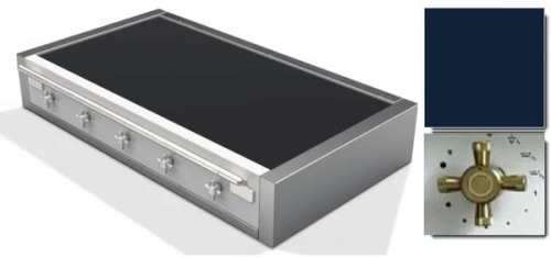 AGA Elise Series AEL481INRTABIND - 48 Inch Induction Rangetop in Angle View, Color Displayed: Stainless Steel