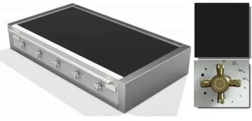 AGA Elise Series AEL481INRTABMBL - 48 Inch Induction Rangetop in Angle View, Color Displayed: Stainless Steel