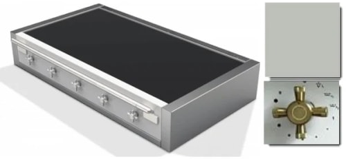 AGA Elise Series AEL481INRTABSS - 48 Inch Induction Rangetop in Angle View, Color Displayed: Stainless Steel