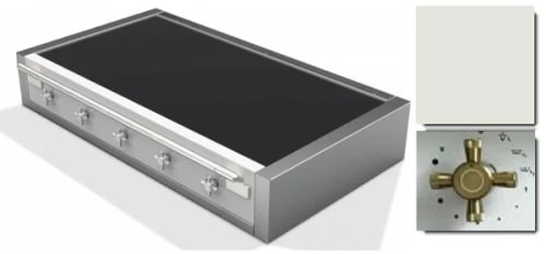 AGA Elise Series AEL481INRTABWHT - 48 Inch Induction Rangetop in Angle View, Color Displayed: Stainless Steel