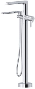 Rohl Nibi™ TNB39C - Nibi™ Thermostatic Single Hole Floor Mount Tub Filler Trim with Hand Shower in Chrome