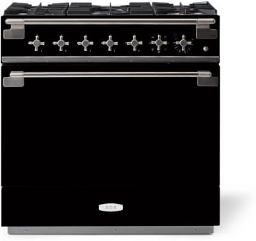 AGA AEL361DFMBL 36 Inch Dual Fuel Range with 5 Sealed Gas Burners, 6.0 cu.  ft. Total Oven Capacity, European Convection, Multi-Function Oven,  Glide-Out Broiler, EasyClean and Storage Drawer: Matte Black